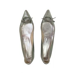 Vintage SIGERSON MORRISON ballet flats in mint green metallic leather